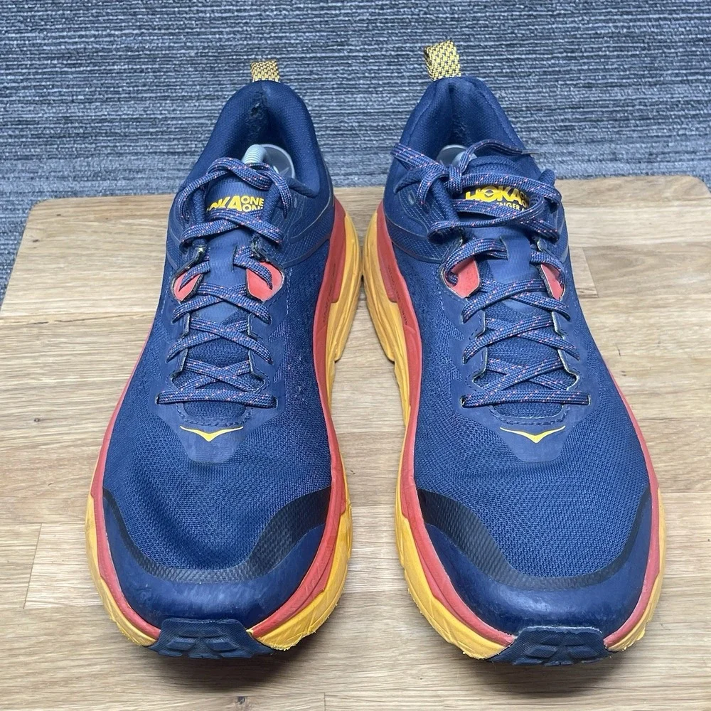 Hoka One One Challenger ATR 6 Shoes Men 11.5 Blue Yellow Trail Running Sneakers